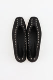 Eyelet Square Flat Shoes