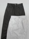 Rivet Cotton Curved H-Line Skirt