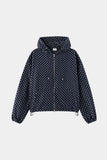 Dot fleece hood zip-up