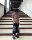Round Curve Cargo Bermuda Denim
