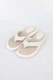 Rattan fluffy flip-flops
