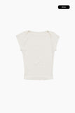 Modish ribbed cap sleeve t-shirt