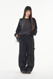 Space pier wide cotton pants