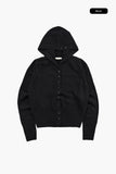 Button hood cardigan