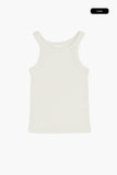 Half wrinkled ribbed sleeveless