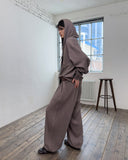 WAFFLE PIGMENT LOOSE HOOD ZIP-UP