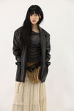 Classic overfit leather jacket