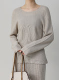 [Premium] Whole Garment Suare Knit Set-up Top