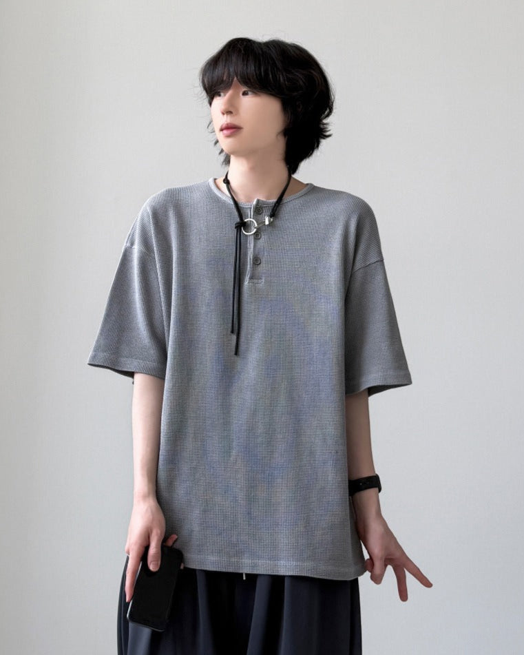 【YOURNUS】Earth Henley Neck Half Sleeve YOURNUS (ユアノス) - アースヘンリーネックハーフスリーブ