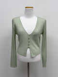 Oboe V-neck See-through Crop Cardigan