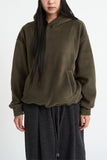 Fleece crop pullover hood