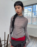 LINING SHEER TURTLE NECK T-SHIRT