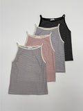 Dog Stripe Boat Neck Sleeveless