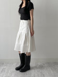 Rib Deep U-neck Short Sleeve T-Shirt