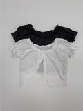 [Short sleeve ver.] Beans Off-Shoulder Crop Blouse