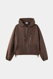 Dot fleece hood zip-up