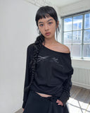 ONE-SHOULDER LONG SLEEVE T-SHIRT