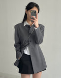 Pin tuck round half jacket