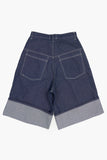 Non fade rolled raw bermuda pants