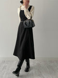Bell sleeveless flare long one-piece