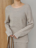 [Premium] Whole Garment Suare Knit Set-up Top