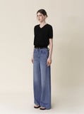 [Premium] Whole Garment Marsil Linen V Short Sleeve Knit
