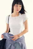 Ciel eyelet halter crop t-shirt