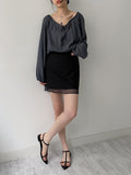 Meringue Two Way Shirring Loose Fit Blouse