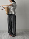 Ethnic Seersucker Wide Pants