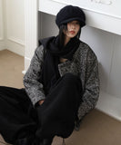 Muffler attached) Twill half coat