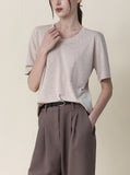 Linen Blend Short Sleeve T-Shirt