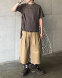 Cut Off Pigment Crop Short Sleeve T-Shirt