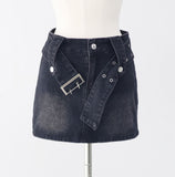 Flynn Belt Denim Skirt