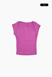 Modish ribbed cap sleeve t-shirt