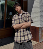 [Plan] Molly Check Half Shirt