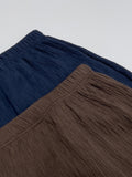 [Wrap set] Pleated H-line long skirt