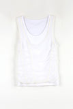 Double mesh shirring sleeveless