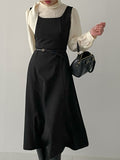 Bell sleeveless flare long one-piece