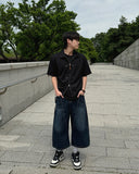 Embroidered Lettering Bermuda Pants