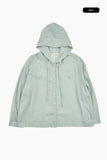 Maron check shirt hoodie