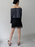 Meringue Two Way Shirring Loose Fit Blouse