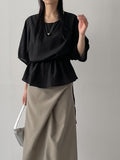 Striped Twist Wrap Long Skirt