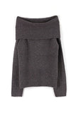 Hitch Boucle Off-Shoulder Knit