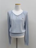 Mu Symbol Raglan V-neck Knit