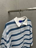 Boxy Stripe Collar Short Sleeve Tee