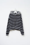 Fury Fur Striped Zip Hoodie