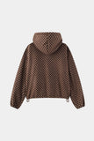 Dot fleece hood zip-up