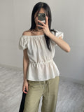 [Two-way/Off-shoulder] Dito Frill Puff Blouse