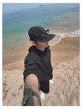 Mate diagonal hood windbreaker