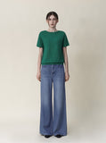 [Premium] Whole Garment Linne Round Short Sleeve Knit
